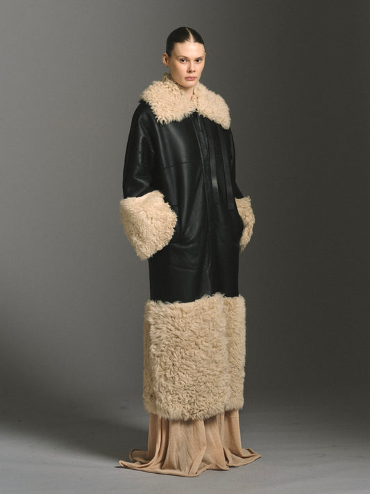 Maxi Shearling Coat Long Hair